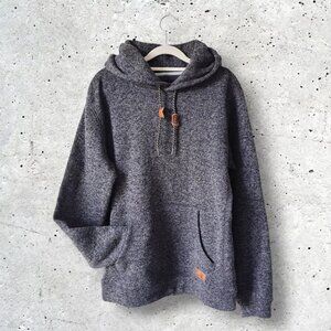 Quicksilver Keller Hoodie Fleece Top Dark Grey Heather Surfer Small